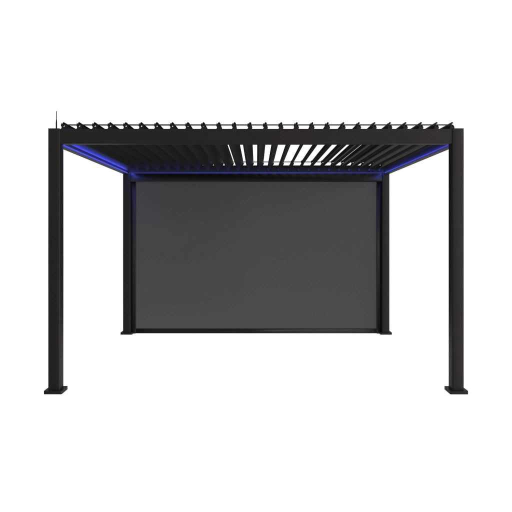 Pergola 3x4m elettrica in alluminio led + tenda 4m, antracite