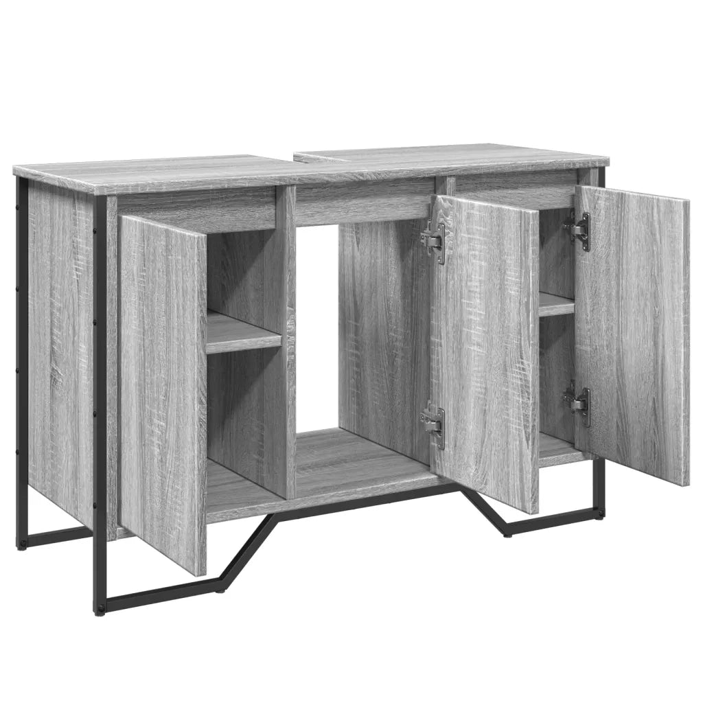 Mobile Lavabo Bagno Grigio Sonoma 91x35x60 cm in Truciolato