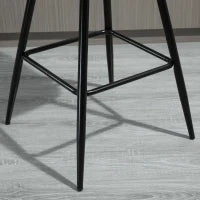 Set 2 Sgabelli Alti in Stile Nordico con Schienale e Poggiapiedi, Sgabelli con Schienale in Tessuto Effetto Velluto e Metallo, 45x47x88 cm, Blu