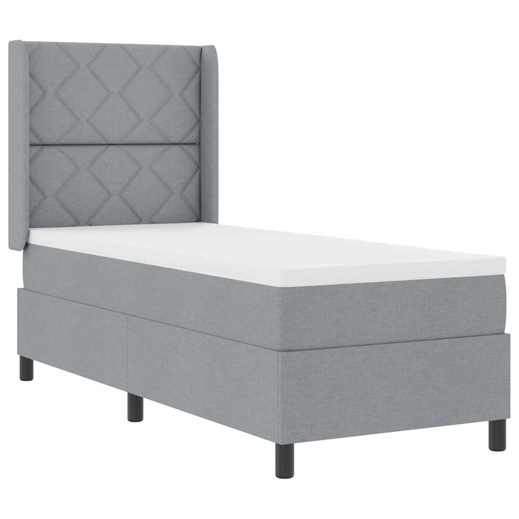 Letto a Sorgente LED Grigio chiaro 80 x 200 cm Tessuto 3343532