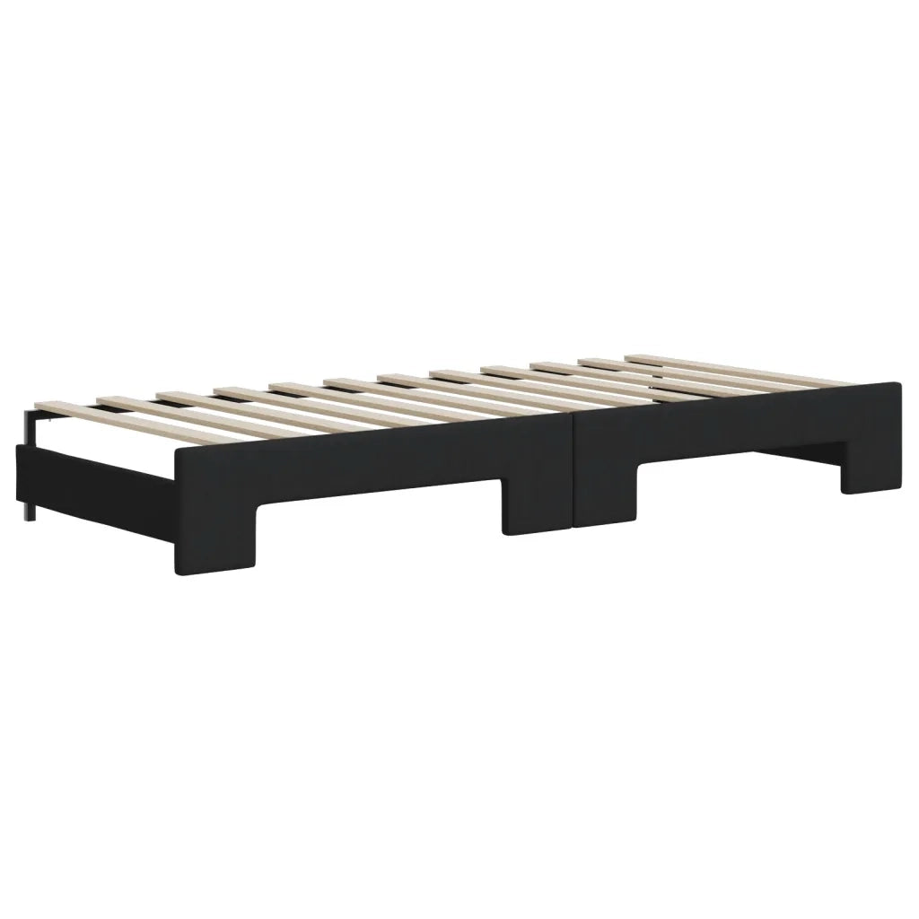 Divano Letto Estraibile con Cassetti-Sofa Letto-Daybed Nero 90x200 cm in Tessuto 533050