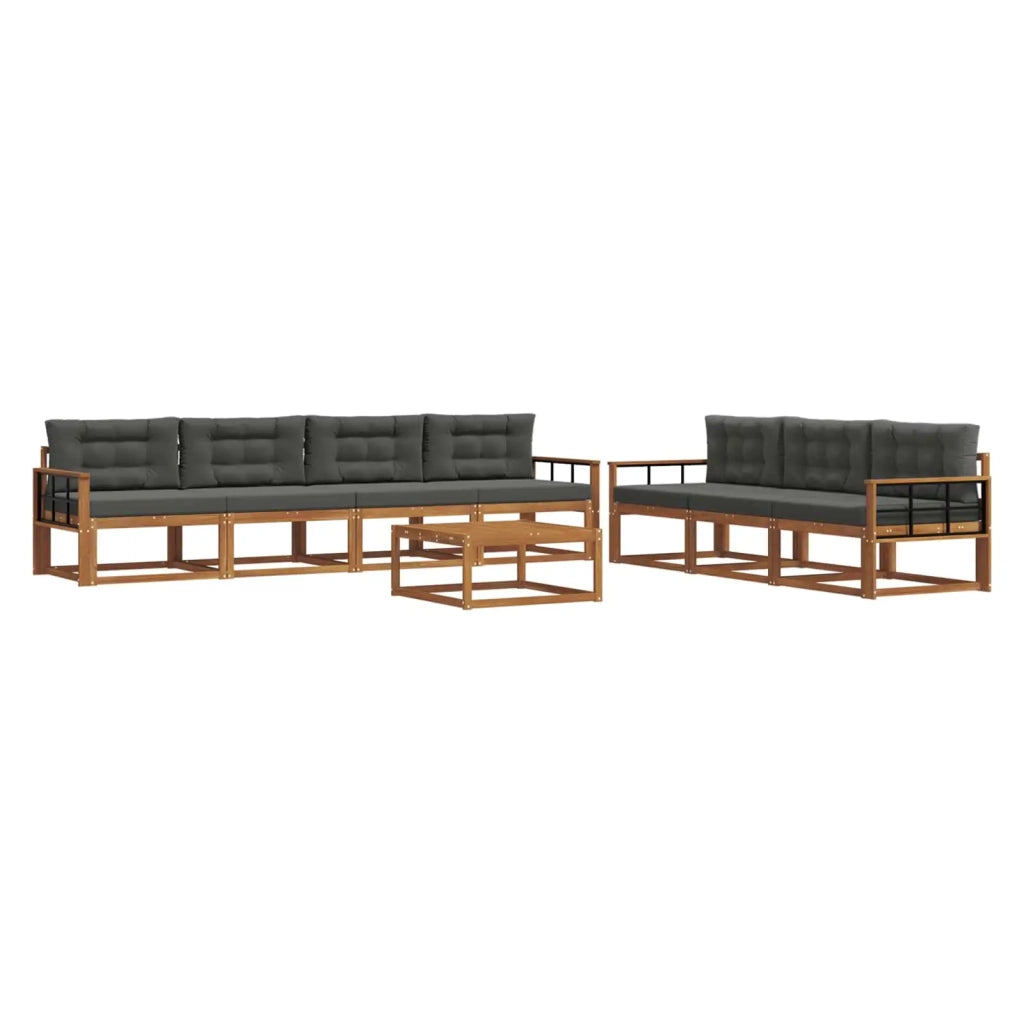 Set di divani da esterno con cuscino 8 pcs Naturale e Antracite 3367310