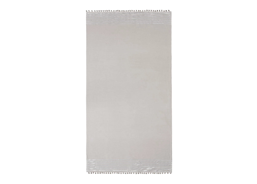 Telo Mare Fouta Spiaggia 100% Cotone Modello Lurex Con Pon Pon - Telo Mare - Grigio