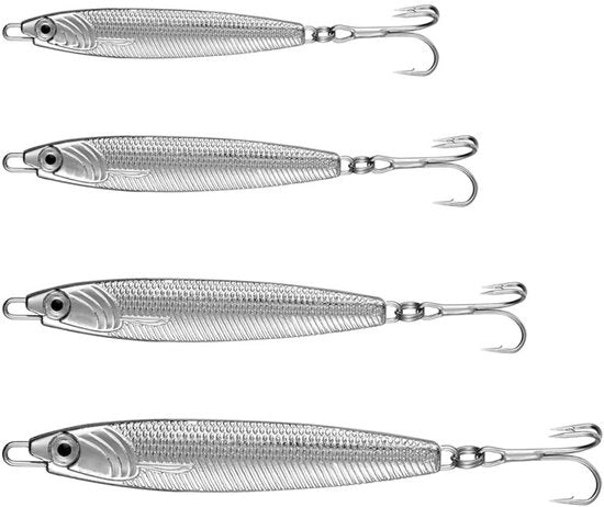 Accessori per pesca a spola - Disegno realistico - Tubo metallico - 20g/30g/40g/60g - Accessori per pesca al tonno - Riflettente - Adatto per varie specie di pesce