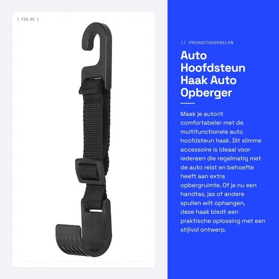 Sostegno per Auto con Porta Oggetti Regolabile - Organizzatore per Sedile Posteriore - Contenitore di Rimborso per Auto - Tasca di Carico per Auto - Borsa a Mano - Capacità 5kg/11lb