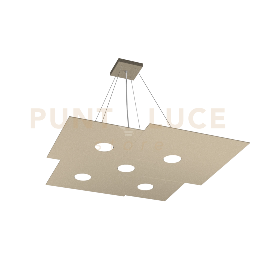 PLATE SOSPENSIONE 5 LUCI ATTACCO GX53 SABBIA