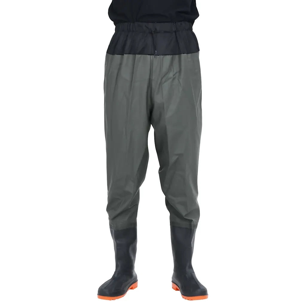 vidaXL Wader da Pesca alla Vita con Stivali Verde Scuro Taglia 45