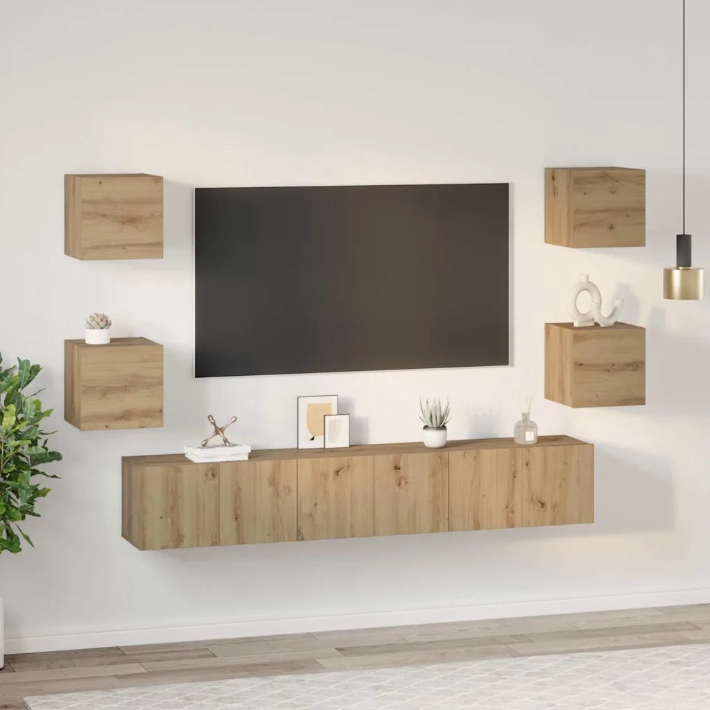 Set mobile TV 7 pcs Rovere artigianale Legno multistrato 3393398