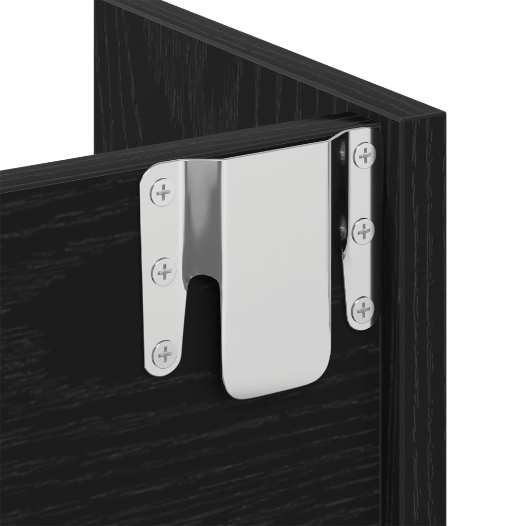 Armadio per scarpe  Nero Rovere 80x18x90 cm in legno ingegnerizzato