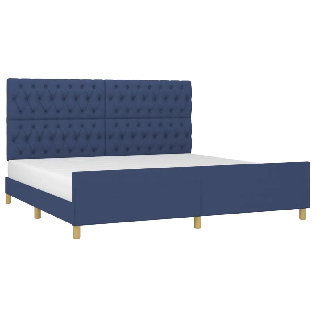 Giroletto con Testiera Blu 180x200 cm in Tessuto cod mxl 62287