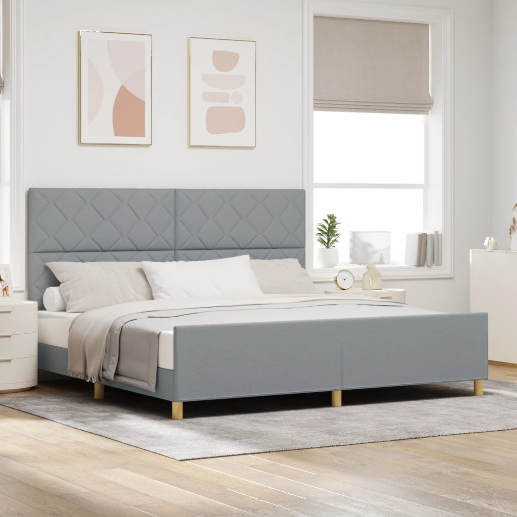 Struttura Letto in Tessuto Grigio Chiaro 200x200 cm