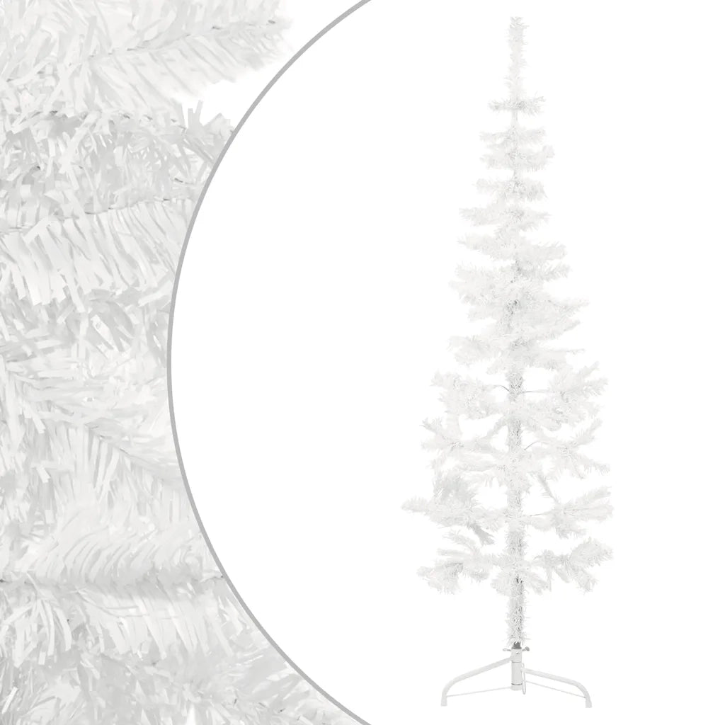 Albero Natale | Decorazioni natalizie Artificiale Sottile a Met¨¤ Supporto Bianco 120 cm