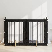 Cancello per cani con supporti 4 pcs Rovere Nero 80 x 100 cm 892043