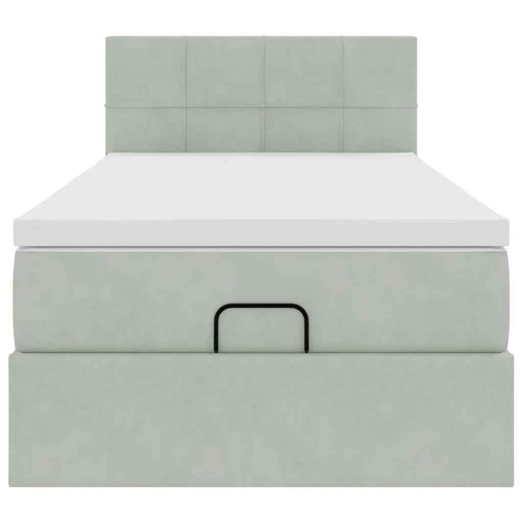 Struttura Letto Pouf con Materasso 100x200 cm Velluto