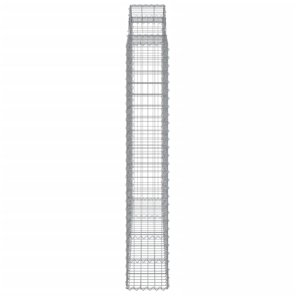 Set 2 cestini per gabbioni recinzione a gabbia muro di contenimento ad arco 200 x 30 x 180/200 cm ferro zincato Argento 02_0041334