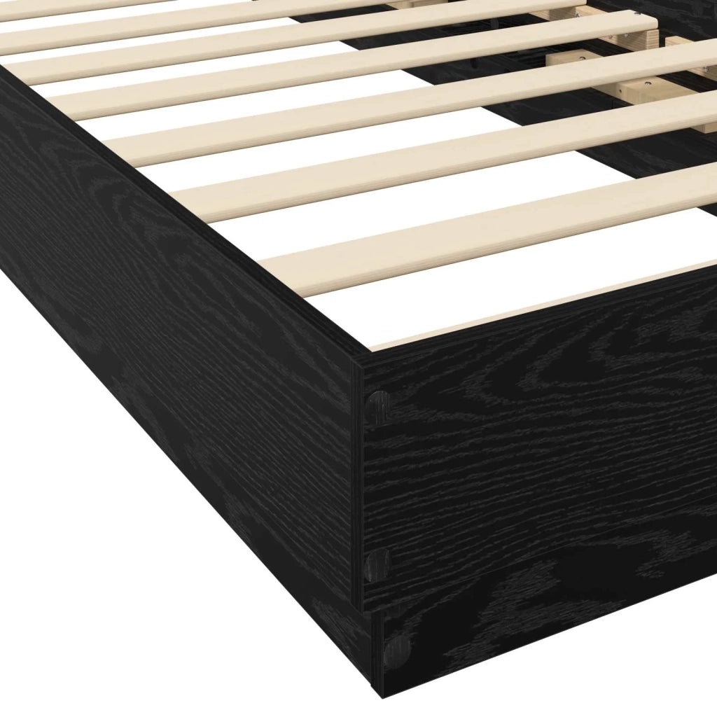 Letto con LED Rovere Nero 80 x 200 cm Legno ingegnerizzato
