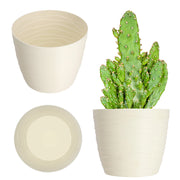 Vaso da fiori KADAX, coprivaso rotondo color crema, 19 cm, in plastica.