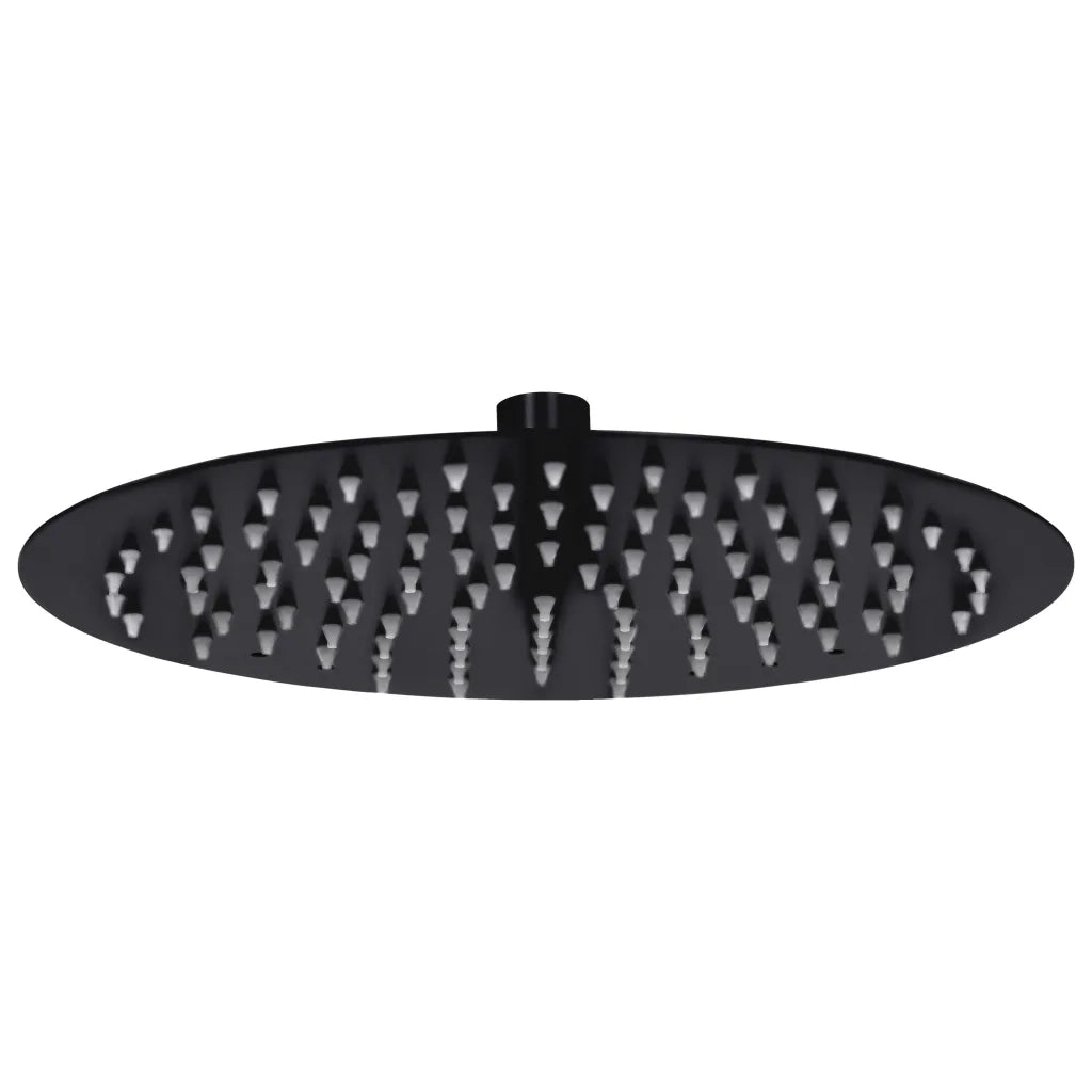 Testa Doccia a Pioggia in Acciaio Inox 25 cm Rotonda Nera