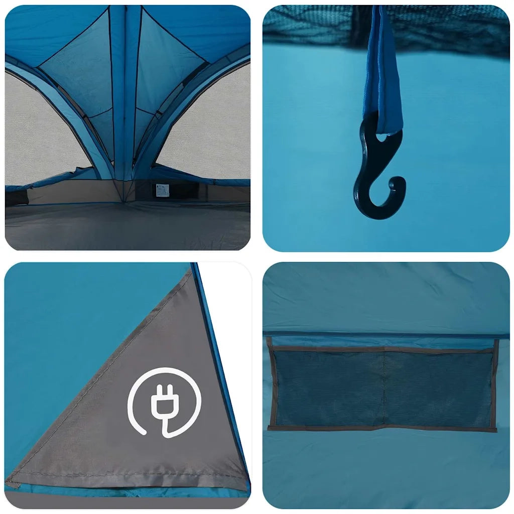 Tenda per famiglie 10 persone Blu e Grigio 460 x 430 x 214 cm 42004081