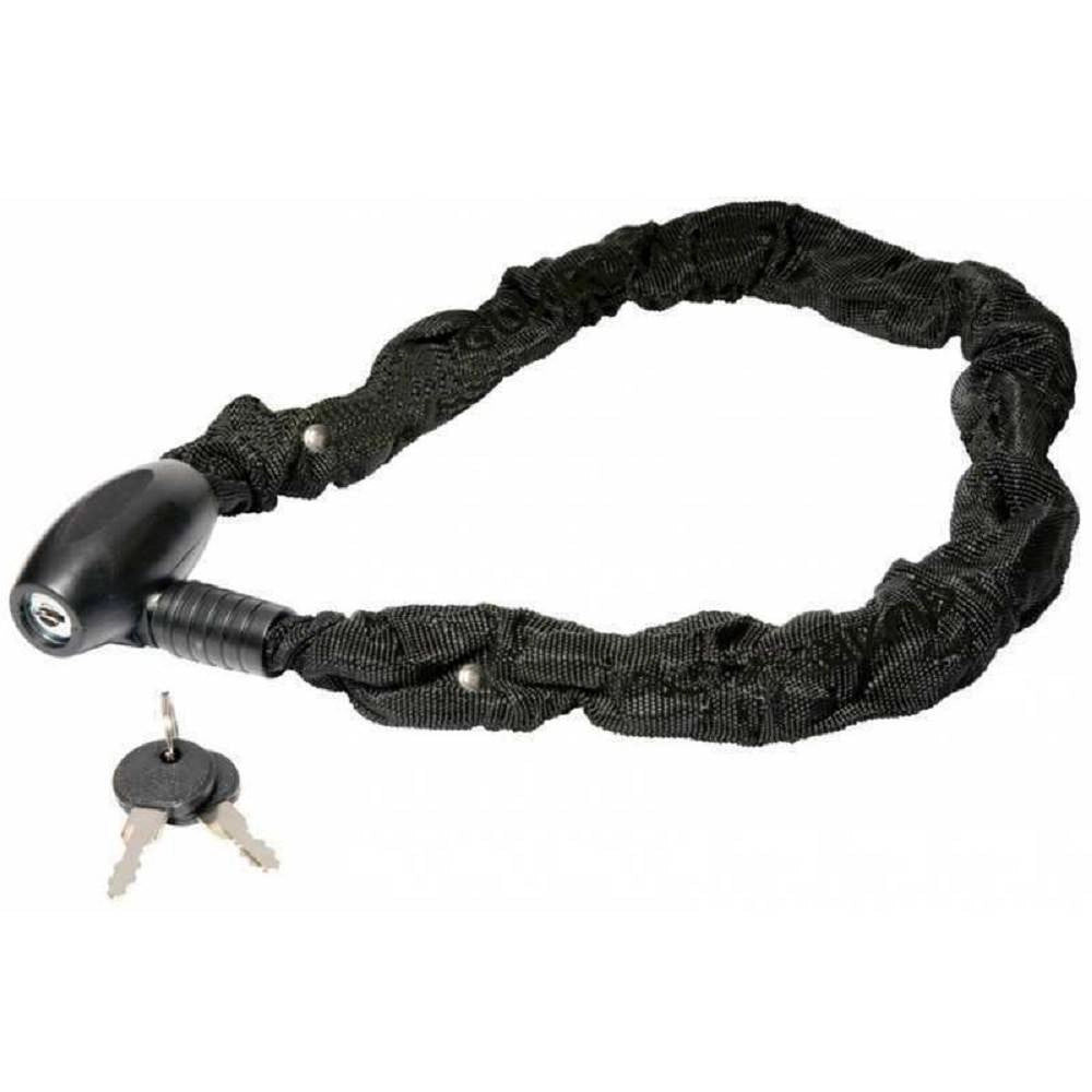 Trade Shop - Catena Antifurto Lucchetto Bici Bicicletta Scooter Rivestita Tessuto 90 Cm -