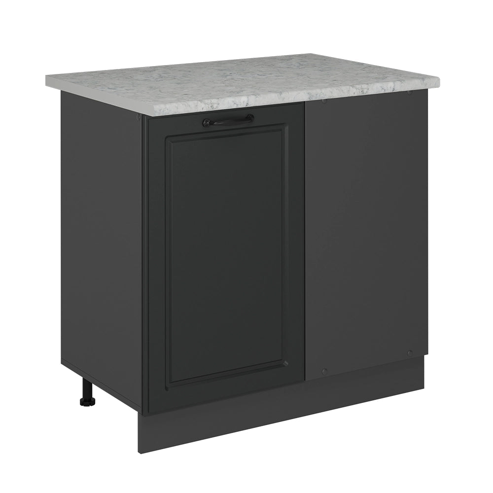 Vicco Mobile ad angolo cucina Antracite casa di campagna 86 cm PL Marmo