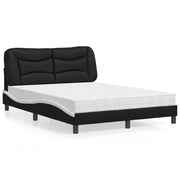 Letto con Materasso Hvar Nero e Bianco 140x200 cm in Similpelle 3208729