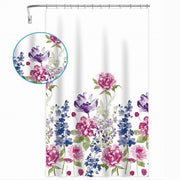 Trade Shop - Tenda Per Doccia Bagno Stampa Garden Fiori Floreale 240x200cm Con 12 Ganci 87570 -