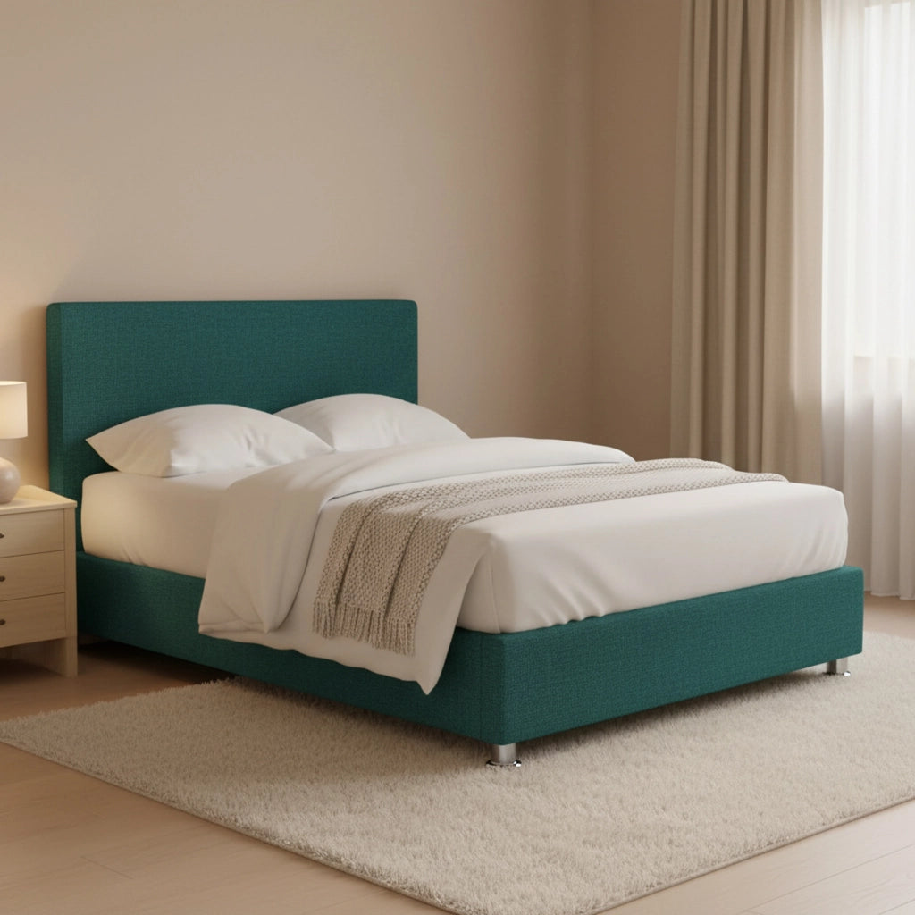 Lichfield, Letto Matrimoniale Sfoderabile Made in Italy, Verde Petrolio