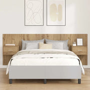 Testata con Comodino 3 pz-Set di 3 Testiera con Contenitore Rovere artigianale Legno multistrato 359940