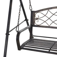 Panca a Dondolo da Giardino a 2 Posti, Design Vintage, 167 cm x 123 cm x 175 cm, Ottone