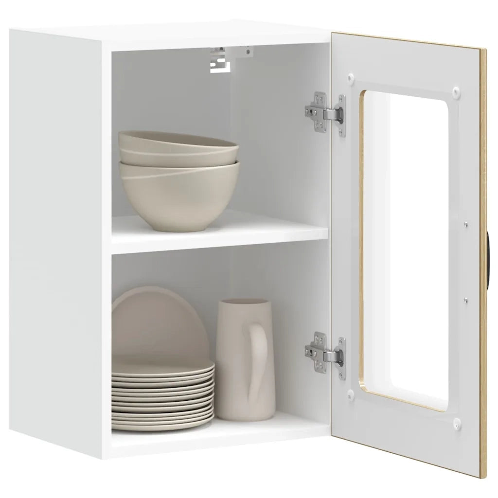 Pensile da Cucina con Porta in Vetro Lucca Rovere Sonoma 853770