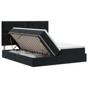 Letto con Contenitore con testiera Nero 200 x 200 cm Velluto 3459833