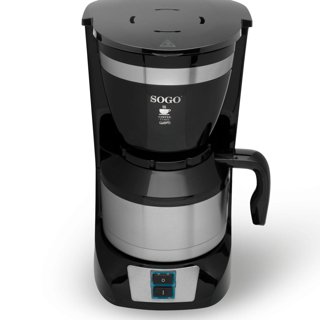 Macchina caffè elettrica a goccia, capacità 1 litro 10 tazze, caraffa acciaio inox antiscottatura 800W - SOGO