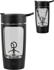 Bicchiere shaker elettrico, frullatore universale, bottiglia sport per acqua, grande bicchiere per proteine, trendy e portatile (nero)