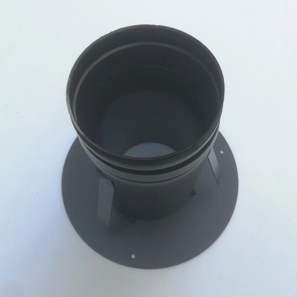 Raccordo a soffitto telescopico da 120mm con innesto per tubo inox per stufa a legna
