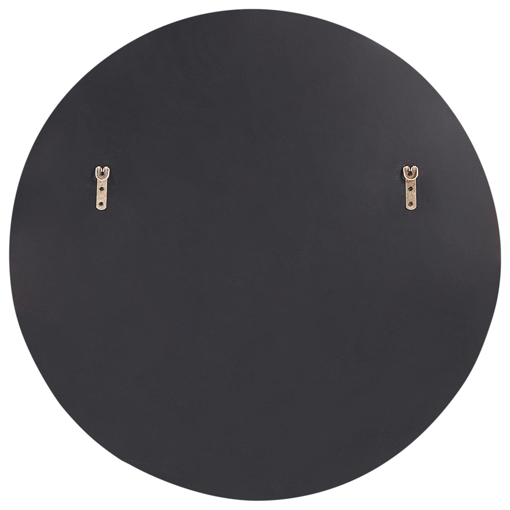 Specchio da parete in vetro e MDF oro e nero ø 80 cm Specchio da appendere di stile astratto