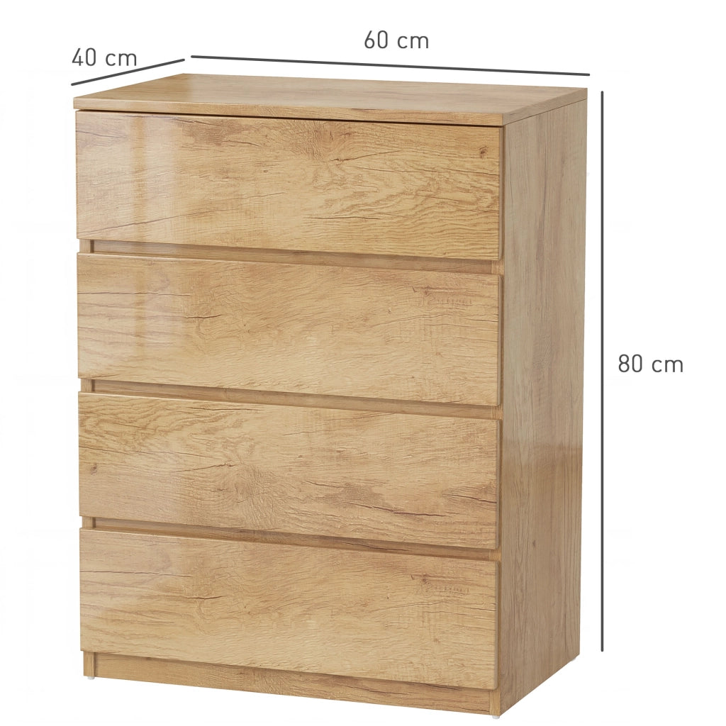 Cassettiera ¨C Zephmum ¨C Legno Naturale 60x40x80