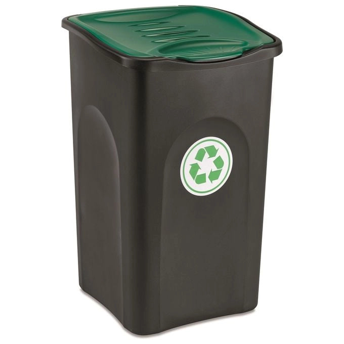 Stefanplast Pattumiera Ecogreen 37x37x56 50LT Nero/Verde