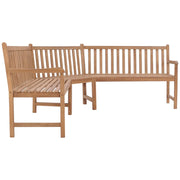 Panchina da Giardino ad Angolo 185x185x90 cm Massello di Teak 316625
