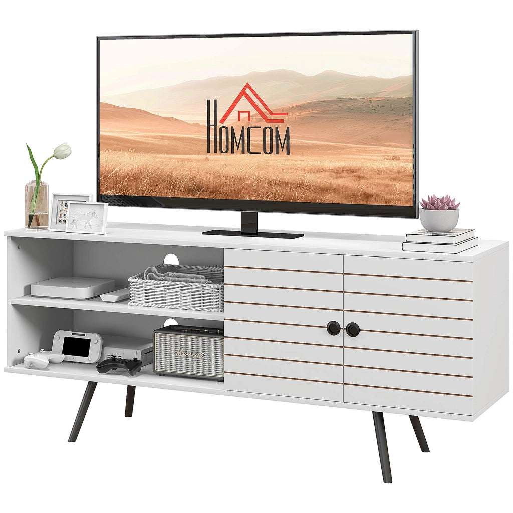 Mobile TV per Televisori 65 Pollici ¨C zephmum ¨C Bianco 145x38x65 cm