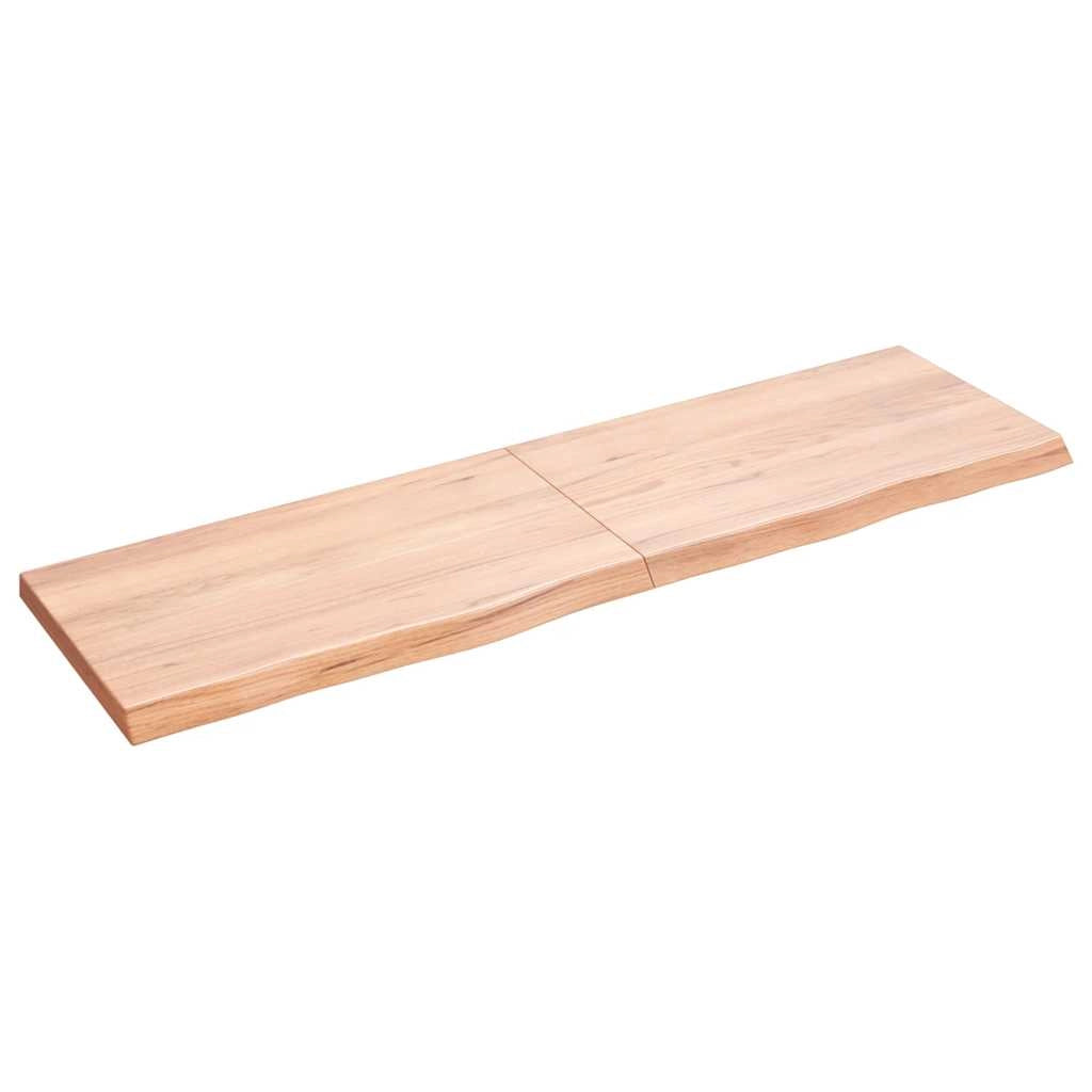 Piano Bagno Marrone 140x40x(2-4) cm Legno Massello Trattatocod mxl 119869