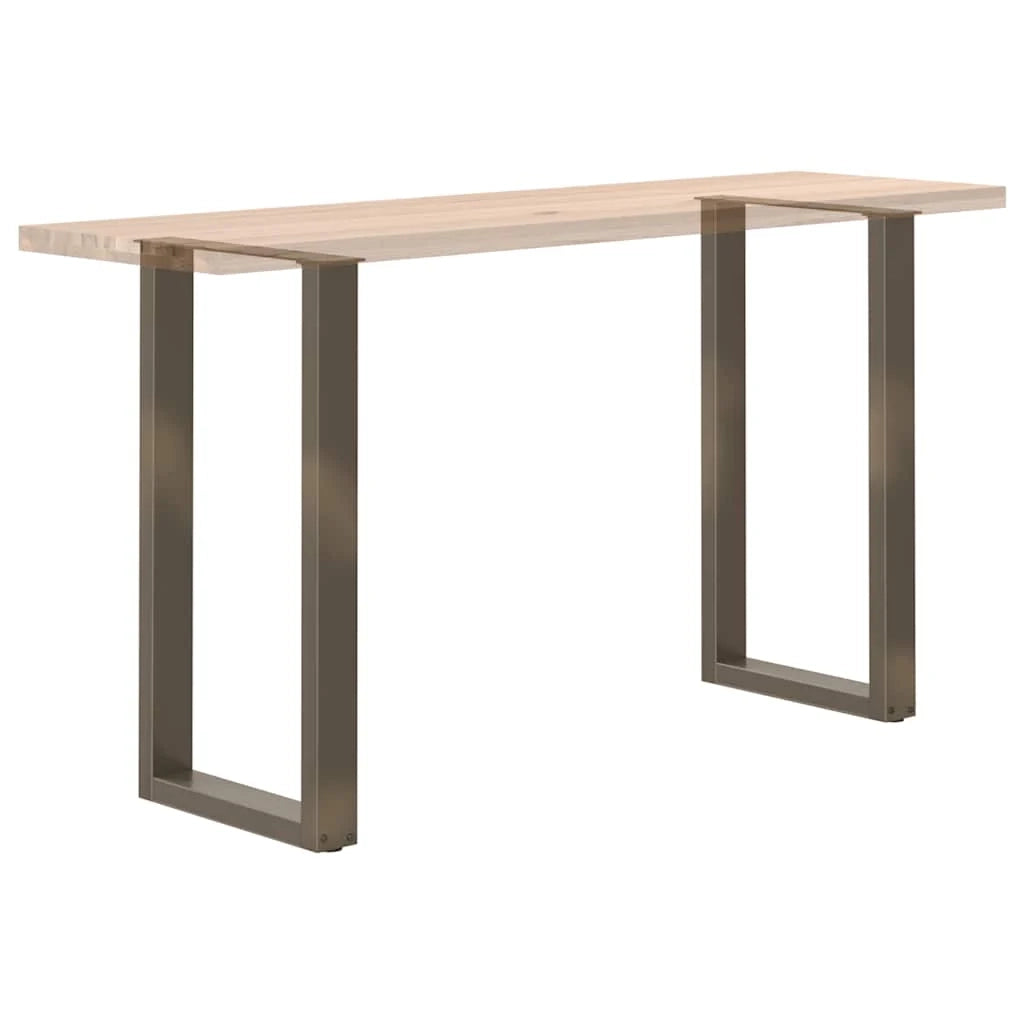 Set di 2 gambe per tavolo da bar a forma di U 40 x 90-91 cm con piedini regolabili stile moderno acciaio naturale 02_0057459
