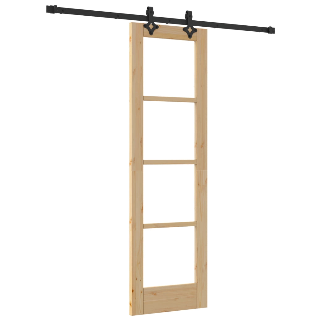 Porta scorrevole  con set hardware 'ORKDAL'in legno massello e vetro