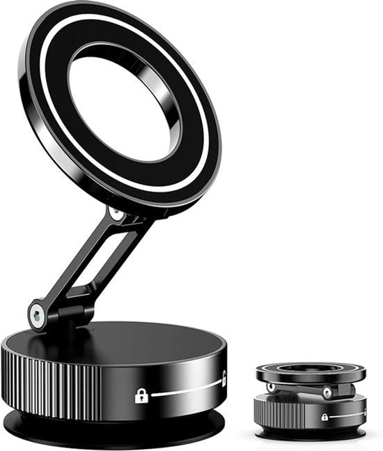 Oggetto di supporto unico per telefono con tecnologia a vuoto, adatto per l'auto, contenitore interamente metallico, supporto per telefono con foro di aspirazione a vuoto, standard pieghevole per tutti i telefoni.