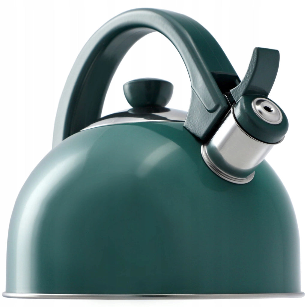 Bollitore a gas/induzione KADAX con fischietto, 1,7 l, acciaio verde tradizionale