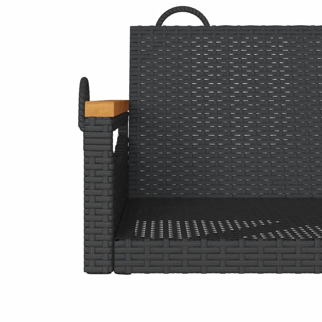 Panca da Giardino | Panchina a Dondolo Nera 63x62x40 cm in Polyrattan