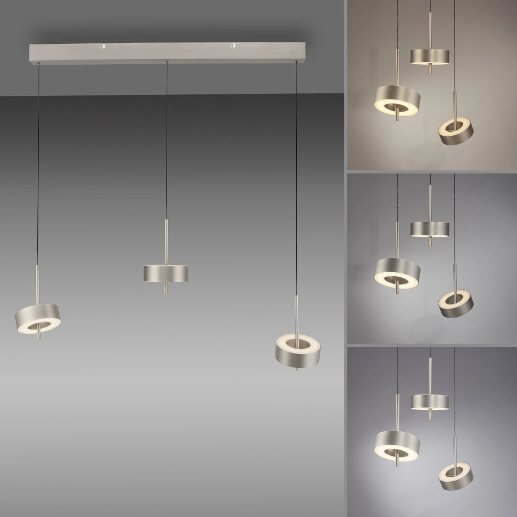 Lampada sospesa LED argento 95cm 3x9W CCT Neuhaus