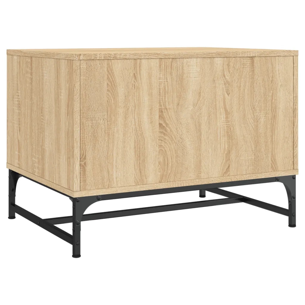 Tavolino salotto | Tavolino da caff¨¨ | Tavolino da Soggiorno con Ante in Vetro Rovere Sonoma 68,5x50x50 cm