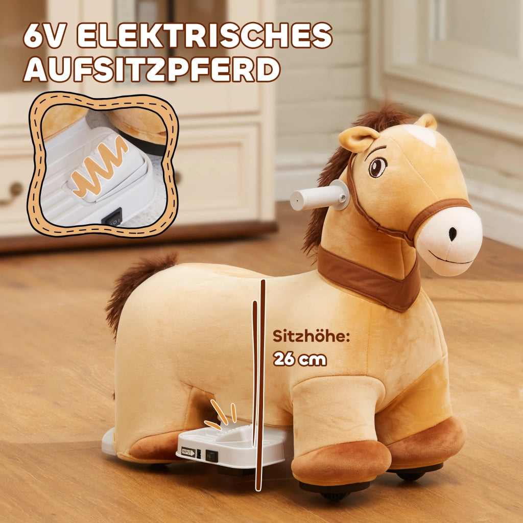 Cavallo Dondolo Elettrico Bambini ¨C ZephMum ¨C Marrone