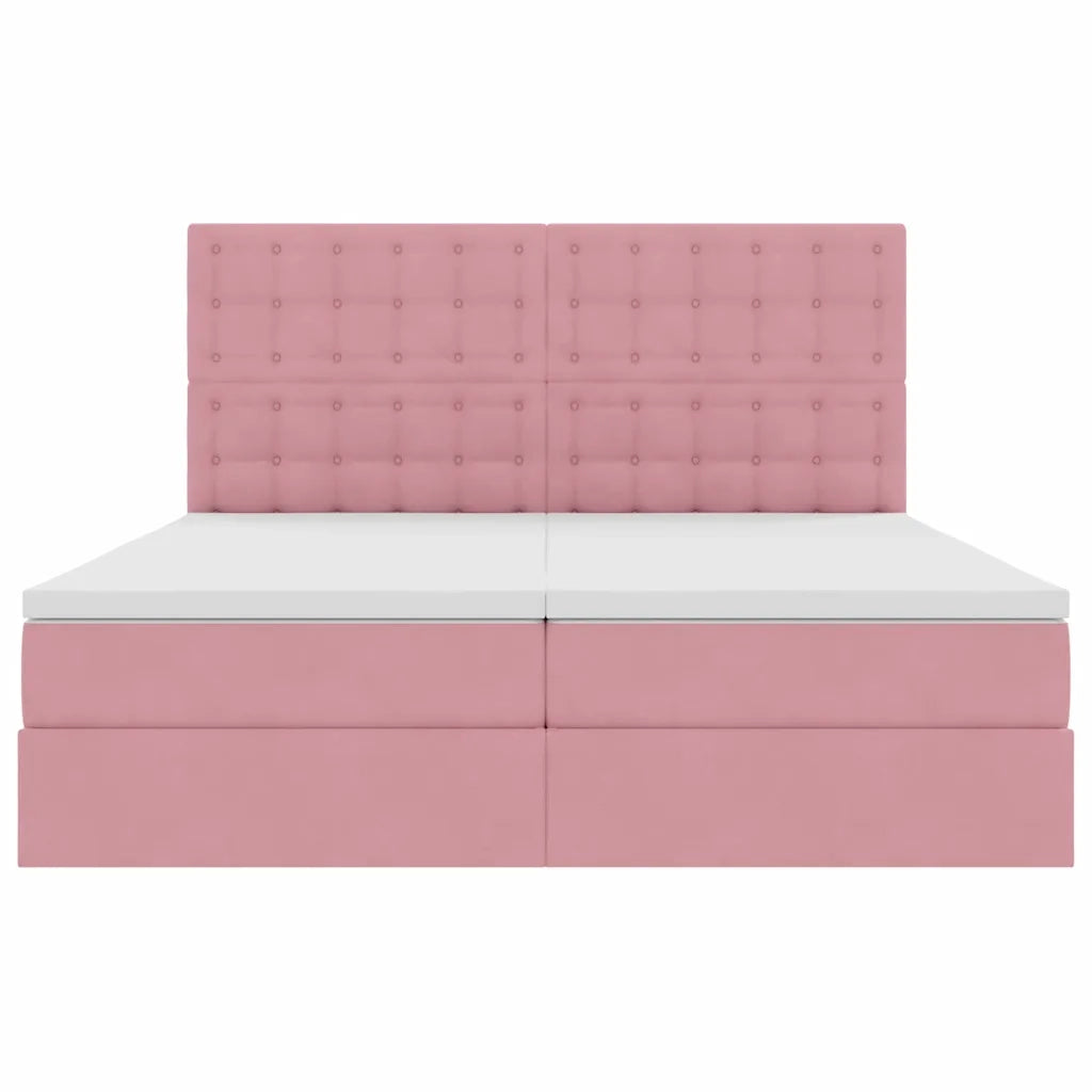 Letto con Contenitore con materasso Rosa 180 x 200 cm Velluto 3372274